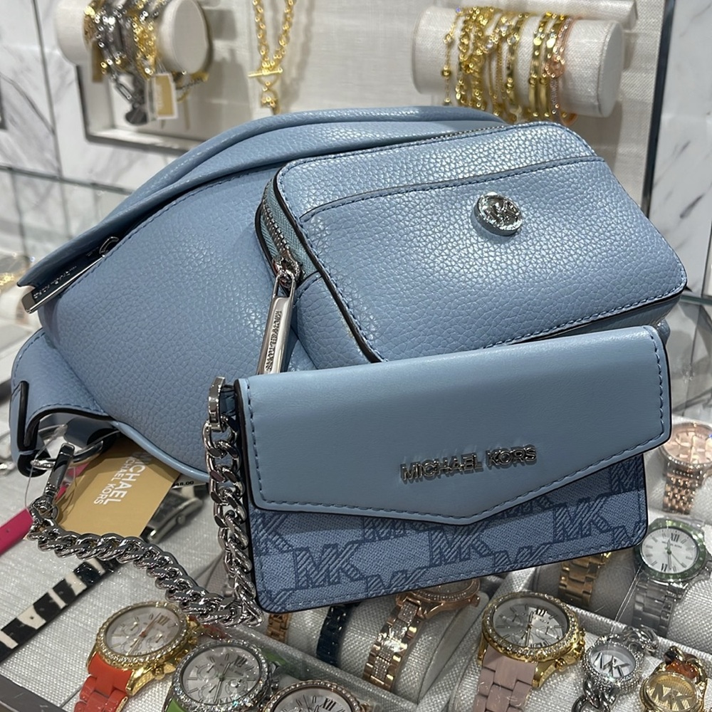 Michael Kors Maisie Lg Leather 2-in-1 Sling Pack Fanny Waist Bag Crossbody Belt - Picture 7 of 16